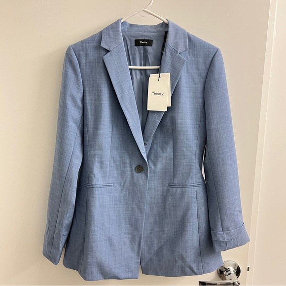 Theory Jackets & Blazers - NEW Theory Power Jacket in Light Denim Melange